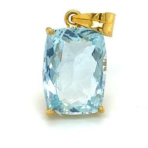 Certified Aquamarine 10.83ct Solid 18K Pendant